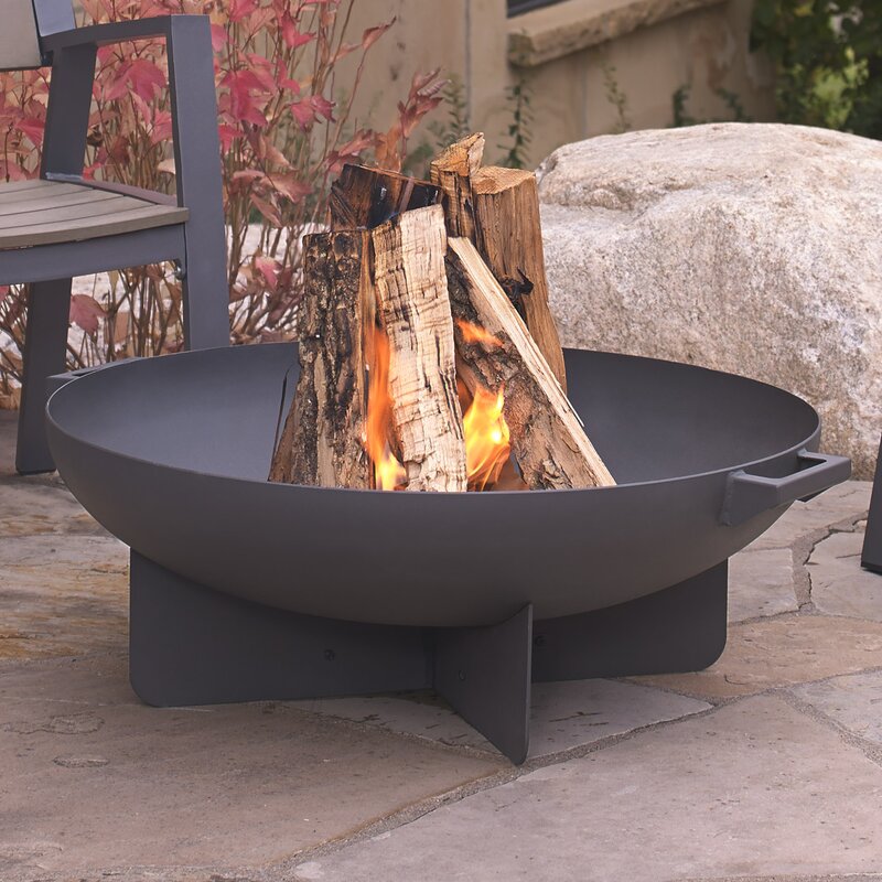 Real Flame Anson Steel Wood Burning Fire Pit Reviews Wayfair   Anson Steel Wood Burning Fire Pit 